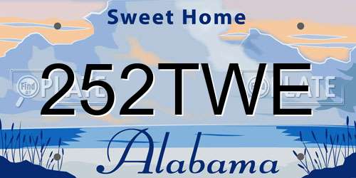 252TWE Alabama License Plate