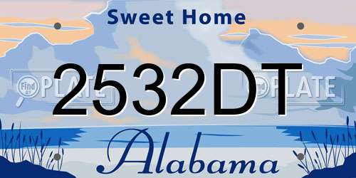 2532DT Alabama License Plate
