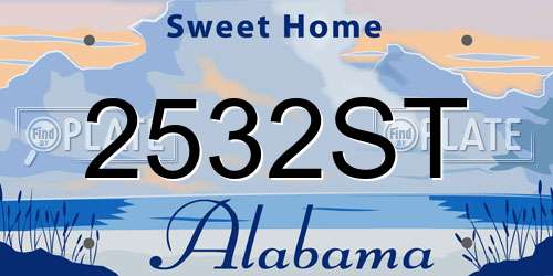 2532ST Alabama License Plate