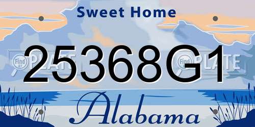 25368G1 Alabama License Plate