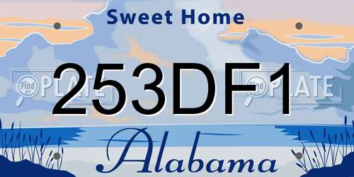 253DF1 Alabama License Plate