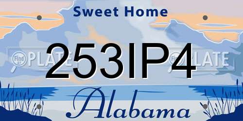 253IP4 Alabama License Plate