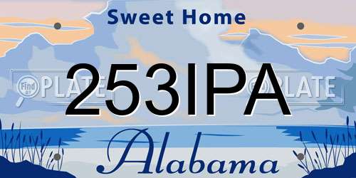 253IPA Alabama License Plate