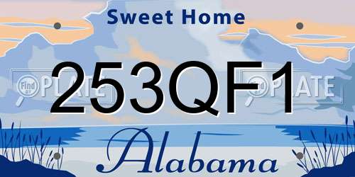 253QF1 Alabama License Plate