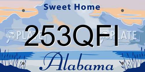 253QFI Alabama License Plate