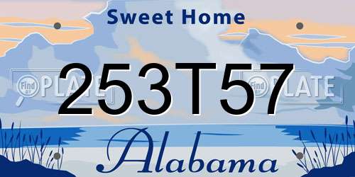 253T57 Alabama License Plate