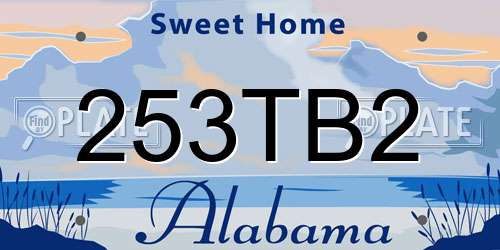 253TB2 Alabama License Plate