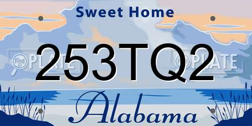 253TQ2 Alabama License Plate