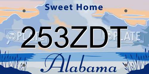 253ZDT Alabama License Plate
