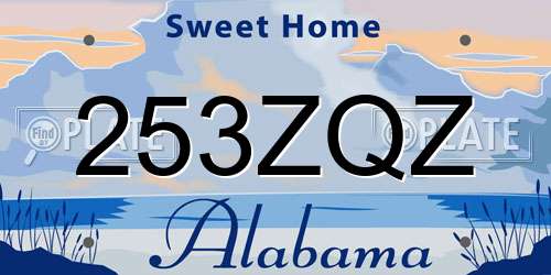 253ZQZ Alabama License Plate