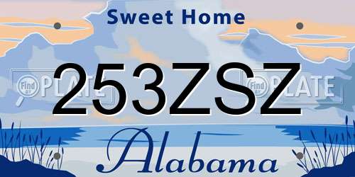 253ZSZ Alabama License Plate