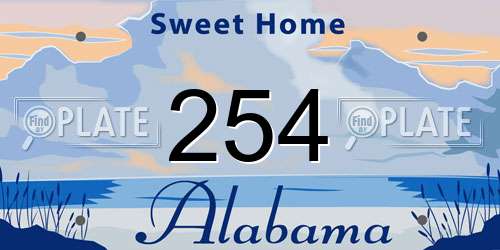 254 Alabama License Plate
