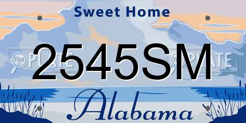 2545SM Alabama License Plate