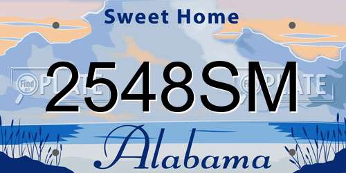 2548SM Alabama License Plate