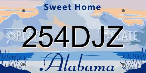 254DJZ Alabama License Plate