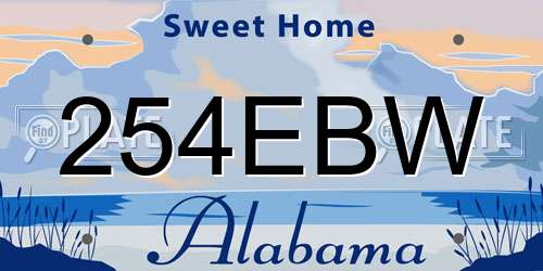 254EBW Alabama License Plate