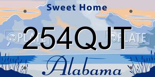 254QJT Alabama License Plate