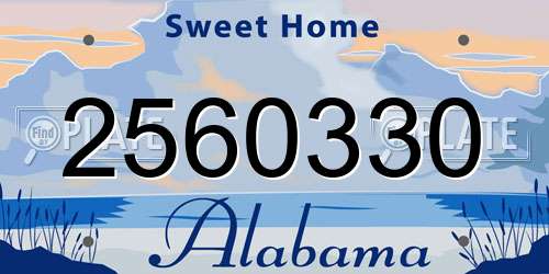 2560330 Alabama License Plate