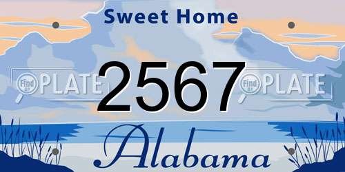 2567 Alabama License Plate