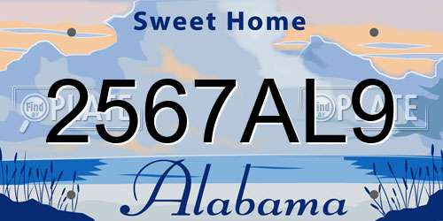 2567AL9 Alabama License Plate