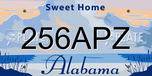 256APZ Alabama License Plate