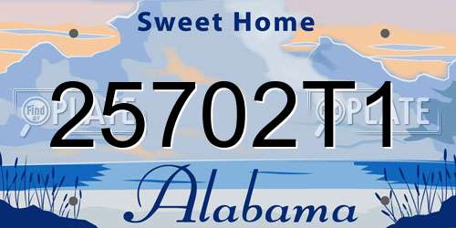 25702T1 Alabama License Plate