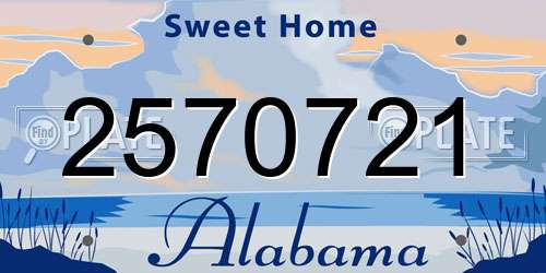 2570721 Alabama License Plate