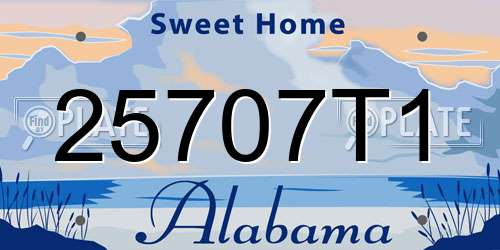 25707T1 Alabama License Plate
