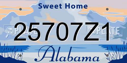 25707Z1 Alabama License Plate