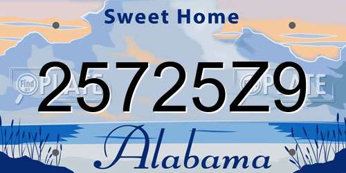 25725Z9 Alabama License Plate