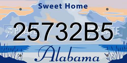 25732B5 Alabama License Plate