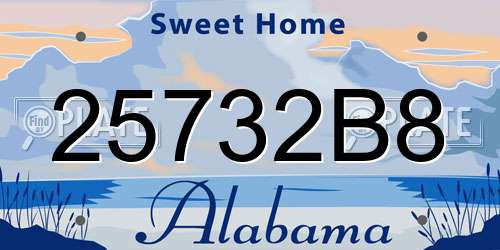 25732B8 Alabama License Plate