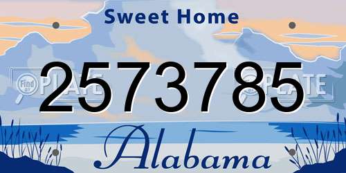 2573785 Alabama License Plate