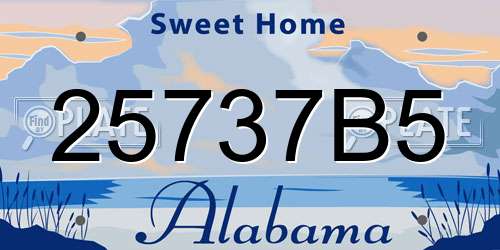 25737B5 Alabama License Plate