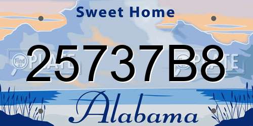 25737B8 Alabama License Plate