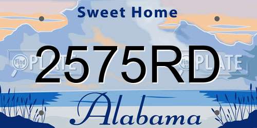 2575RD Alabama License Plate