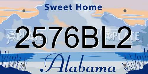 2576BL2 Alabama License Plate