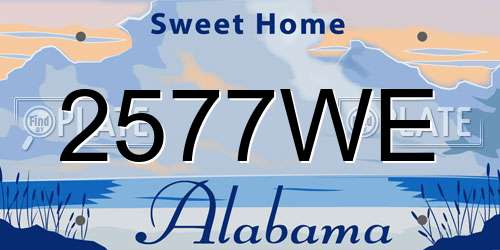 2577WE Alabama License Plate
