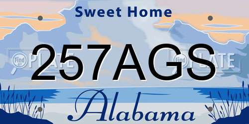 257AGS Alabama License Plate