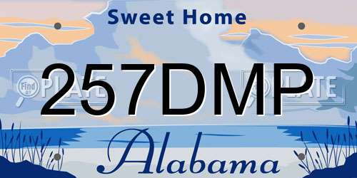 257DMP Alabama License Plate
