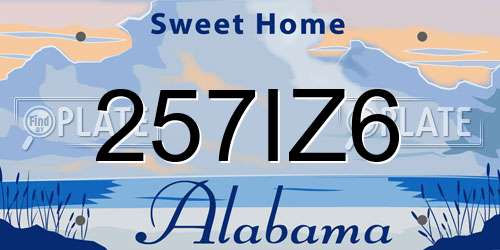 257IZ6 Alabama License Plate