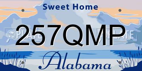257QMP Alabama License Plate