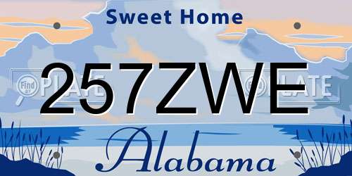 257ZWE Alabama License Plate