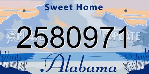 2580971 Alabama License Plate