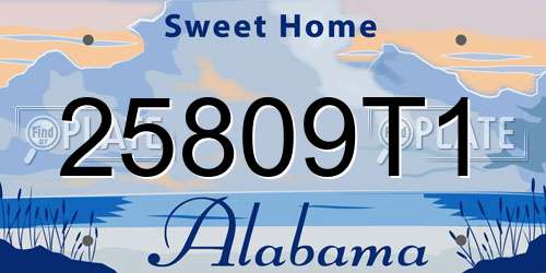 25809T1 Alabama License Plate