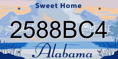 2588BC4 Alabama License Plate