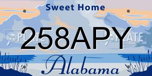 258APY Alabama License Plate