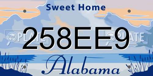 258EE9 Alabama License Plate