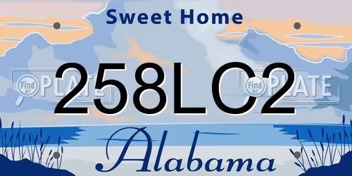 258LC2 Alabama License Plate