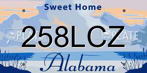 258LCZ Alabama License Plate